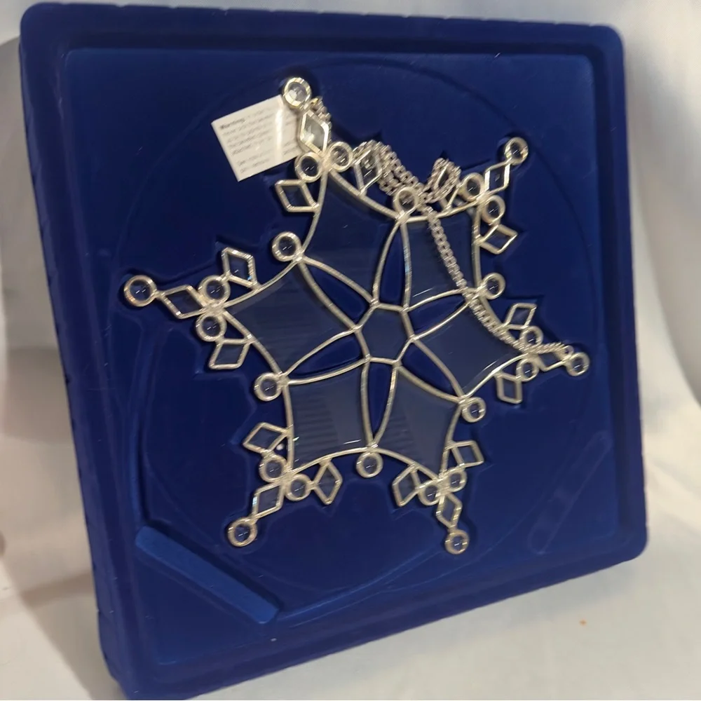 Vintage Leaded Glass Snowflake Ornament Sun Catcher Christmas Holiday